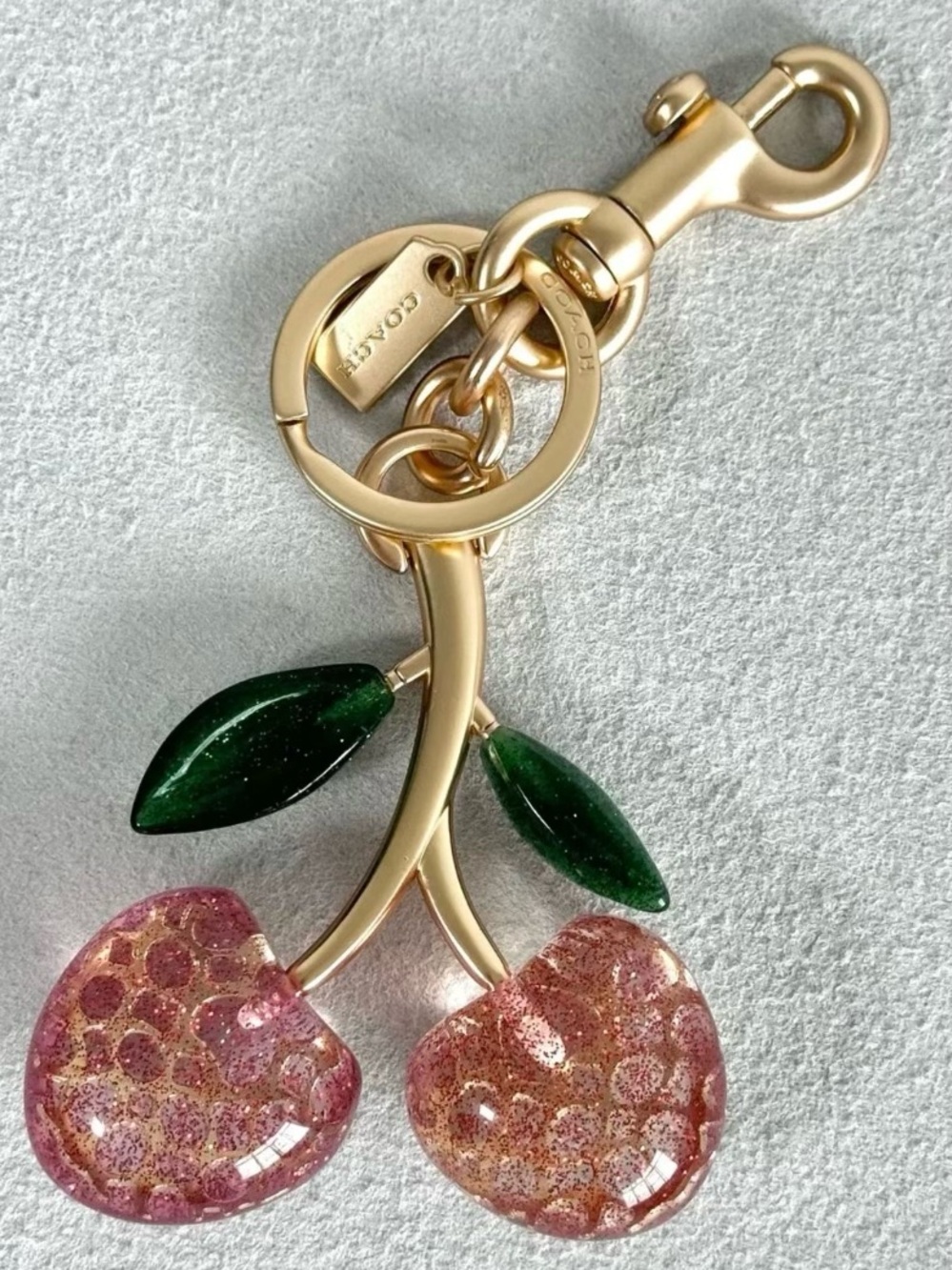 *LIKE NEW* Coach Pink and Gold Monogram Keychain